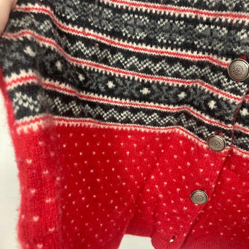 vintage 90s Eddie Bauer Lambs Wool Sweater Vest Medium Petite Fair isle. - Picture 6 of 9